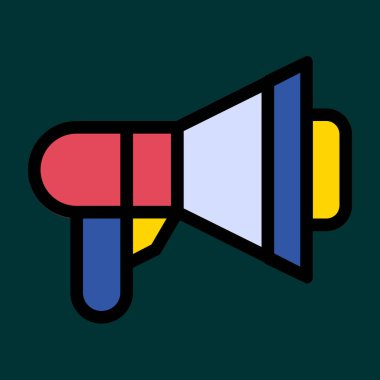 megafon simgesi, vektör illüstrasyonu basit tasarım