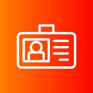 Kimlik kartı simgesi, vektör illüstrasyonu basit tasarım