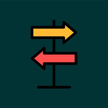 yön simgesi, vektör illüstrasyonu basit tasarım