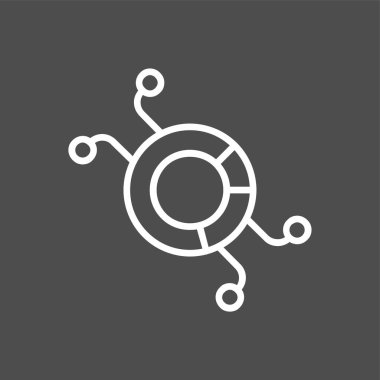 Pasta çizelgesi simgesi, vektör illüstrasyonu basit tasarım