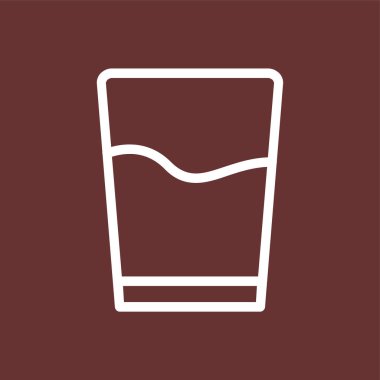 Bir bardak su ikonu, vektör illüstrasyonu basit tasarım