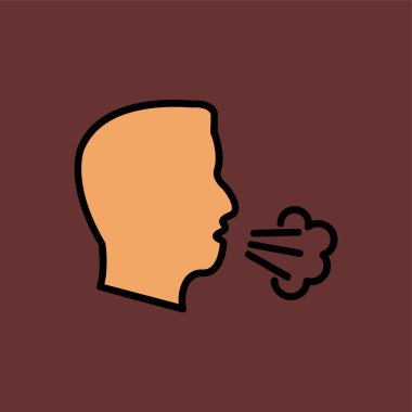 Kuru öksürük simgesi, vektör illüstrasyonu basit tasarım