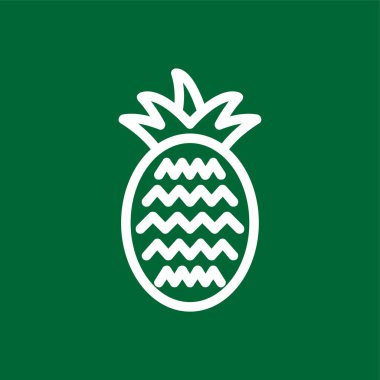ananas simgesi, vektör illüstrasyonu basit tasarım