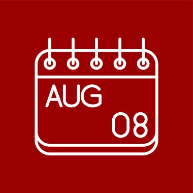 Ağustos simgesi, vektör illüstrasyonu basit tasarım