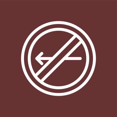 Sola Dönüş simgesi yok, vektör illüstrasyonu basit tasarım