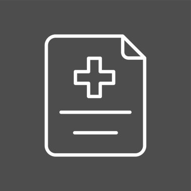 Tıbbi geçmiş simgesi, vektör illüstrasyonu basit tasarım