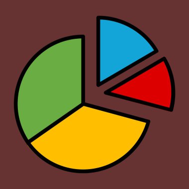 Yarı Pie Grafik simgesi, vektör illüstrasyonu basit tasarım