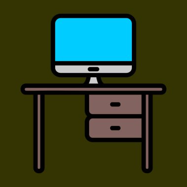 İş yeri simgesi, vektör illüstrasyonu basit tasarım