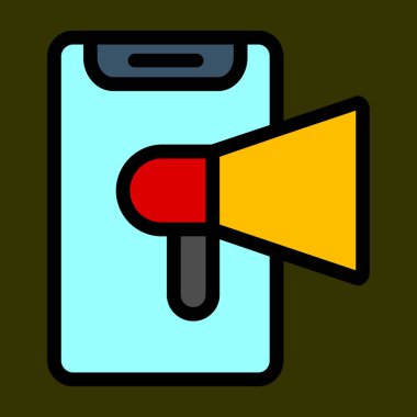 Mobil Pazarlama simgesi, vektör illüstrasyonu basit tasarım