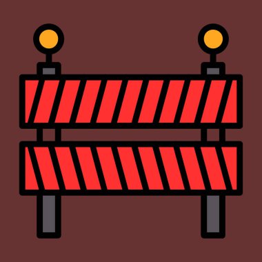 bariyer simgesi, vektör illüstrasyonu basit tasarım