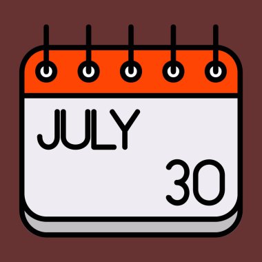 Temmuz simgesi, vektör illüstrasyonu basit tasarım