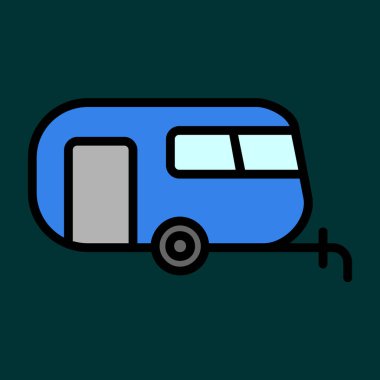 Carvan simgesi, vektör illüstrasyonu basit tasarım