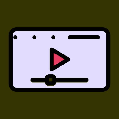 video oynatıcı simgesi, vektör illüstrasyonu basit tasarım