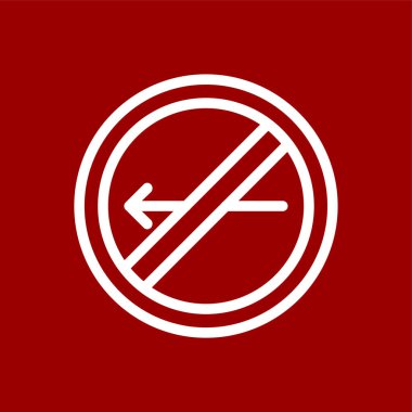 Sola Dönüş simgesi yok, vektör illüstrasyonu basit tasarım