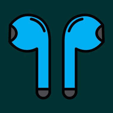 Kulaklık simgesi, vektör illüstrasyonu basit tasarım