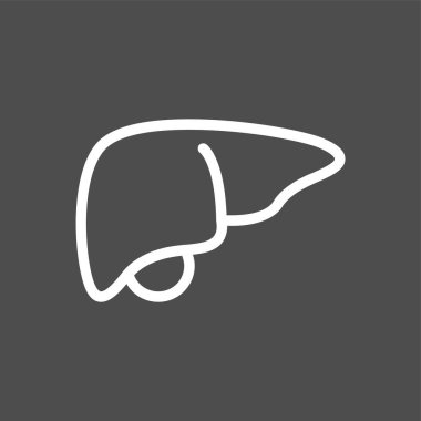 Karaciğer simgesi, vektör illüstrasyonu basit tasarım