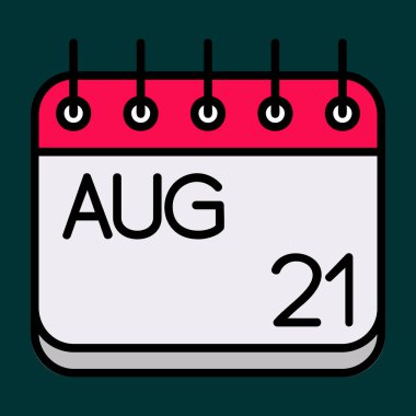 Ağustos simgesi, vektör illüstrasyonu basit tasarım