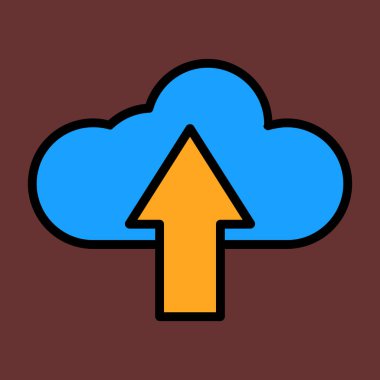 Bulut hesaplama simgesi, vektör illüstrasyonu basit tasarım