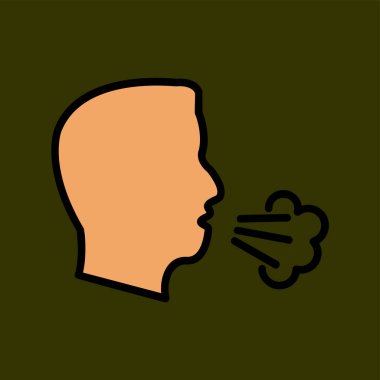 Kuru öksürük simgesi, vektör illüstrasyonu basit tasarım