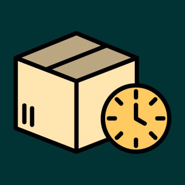 Teslimat Zamanı simgesi, vektör illüstrasyonu basit tasarım