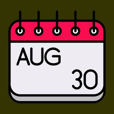 Ağustos simgesi, vektör illüstrasyonu basit tasarım