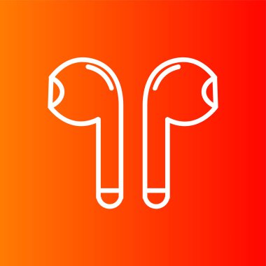 Kulaklık simgesi, vektör illüstrasyonu basit tasarım