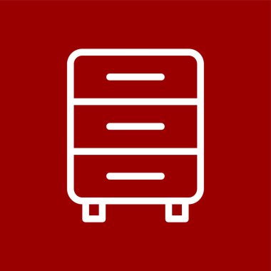 Dolap simgesi, vektör illüstrasyonu basit tasarım