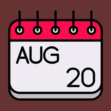 Ağustos simgesi, vektör illüstrasyonu basit tasarım