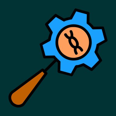 DNA simgesi, vektör illüstrasyonu basit tasarım