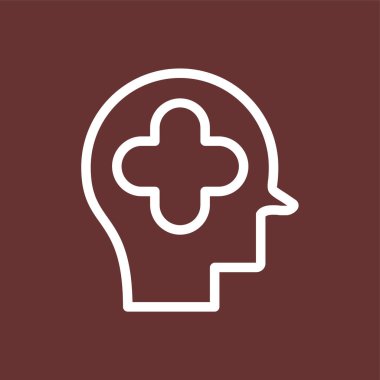 Psikoterapi ikonu, vektör illüstrasyonu basit tasarım