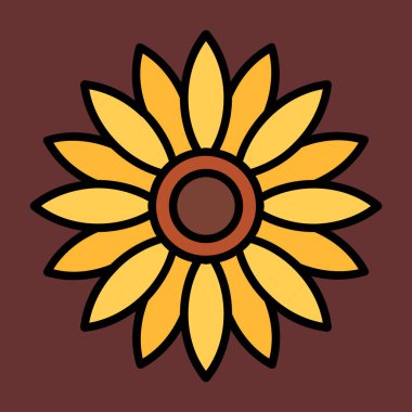 Sunflower icon, vector illustration simple design