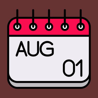 Ağustos simgesi, vektör illüstrasyonu basit tasarım