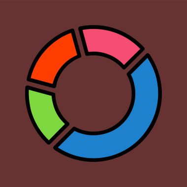 Pasta çizelgesi simgesi, vektör illüstrasyonu basit tasarım