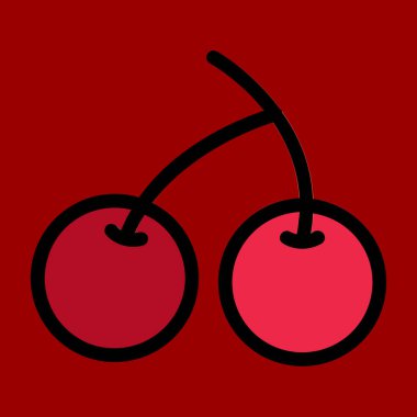 kiraz simgesi, vektör illüstrasyonu basit tasarım