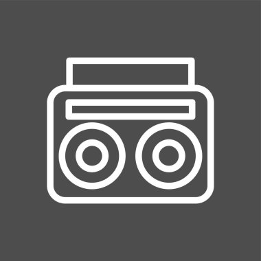 Boombox simgesi, vektör illüstrasyonu basit tasarım