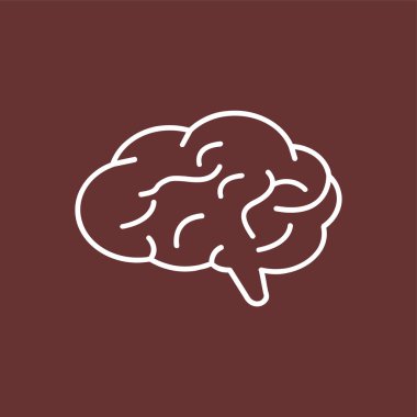 Beyin simgesi, vektör illüstrasyonu basit tasarım