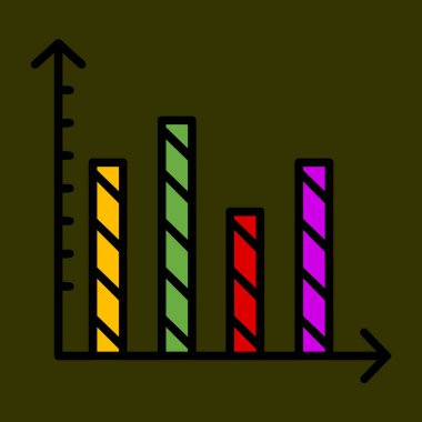 Çizgili Çubuk simgesi, vektör illüstrasyonu basit tasarım