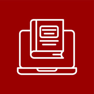 E - Simge öğrenme, vektör illüstrasyonu basit tasarım