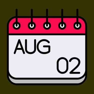 Ağustos simgesi, vektör illüstrasyonu basit tasarım