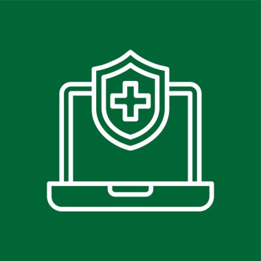 Çevrimiçi Sigorta simgesi, vektör illüstrasyonu basit tasarım