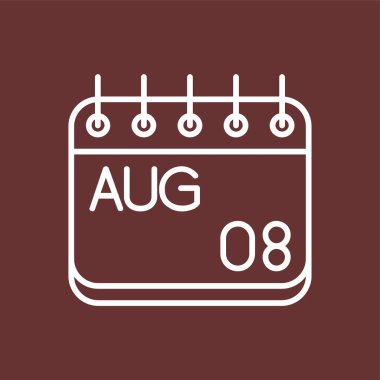 Ağustos simgesi, vektör illüstrasyonu basit tasarım