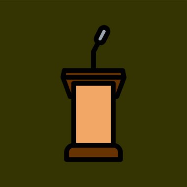 Podyum simgesi, vektör illüstrasyonu basit tasarım