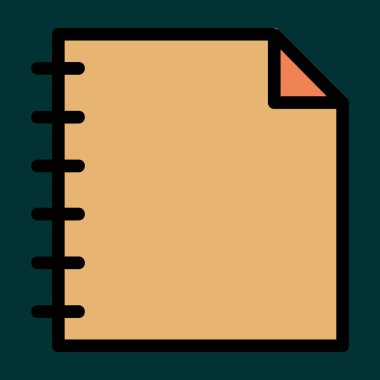Note icon, vector illustration simple design