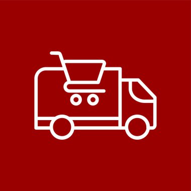 dağıtım kamyonu simgesi, vektör illüstrasyonu basit tasarım