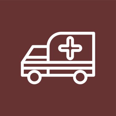 ambulans simgesi, vektör illüstrasyonu basit tasarım