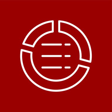 Pasta çizelgesi simgesi, vektör illüstrasyonu basit tasarım