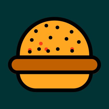 Hamburger simgesi, vektör illüstrasyonu basit tasarım