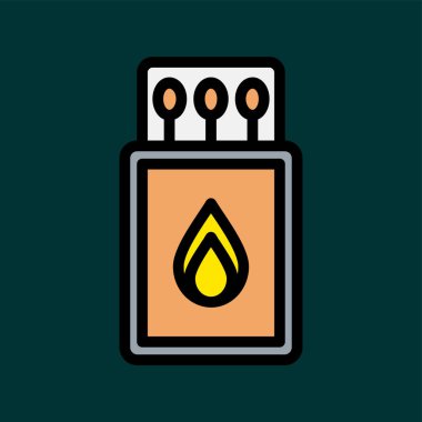 kibrit kutusu simgesi, vektör illüstrasyonu basit tasarım