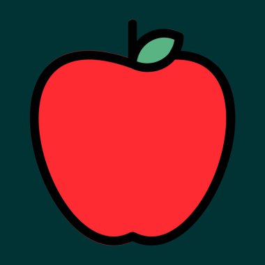 elma simgesi, vektör illüstrasyonu basit tasarım