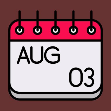 Ağustos simgesi, vektör illüstrasyonu basit tasarım